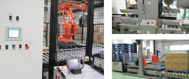 開(kāi)箱、裝箱、封箱、碼垛流水線